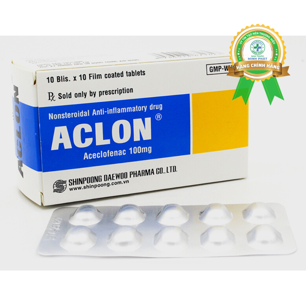 Aclon 100mg hộp 100 viên trị đau viêm xương khớp, đau do chấn thương
